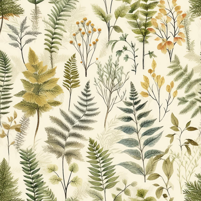 BOTANICAL FOREST wz.6 - tkanina bawełniana