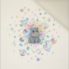 CUTE HIPPO - Panel (60cm x 50cm)  Polster- Velours