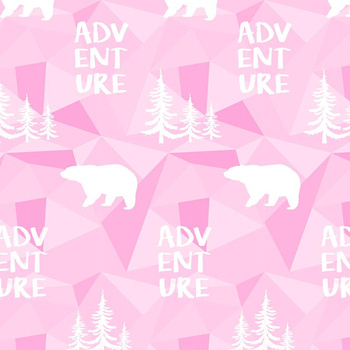 BEARS (adventure) / pink - single jersey with elastane TE210