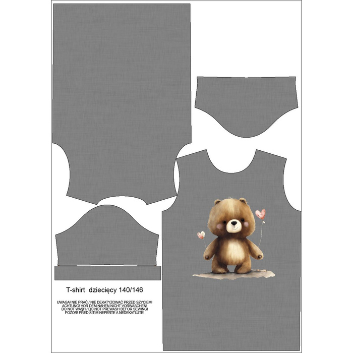 KINDER T-SHIRT - VALENTINE'S DAY / BEAR - Nähset (104/110)