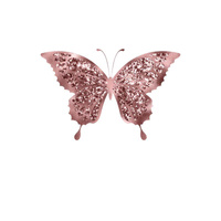 BUTTERFLY pat. 2 (GLITTER BUTTERFLIES) - panel looped knit 75cm x 80cm