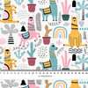 PAINTED LAMAS - looped knit fabric