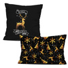 DECORATIVE PILOWS - GOLDEN DEERS / black