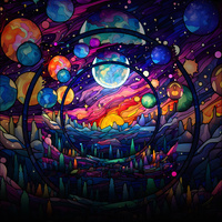 NEON GALAXY WZ.14 - panel (60cm x 50cm) Wintersweat angeraut mit Elastan ITY