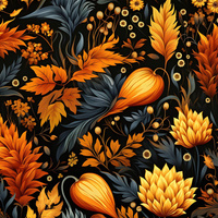 AUTUMN FLOWERS WZ.19- Slub Weave