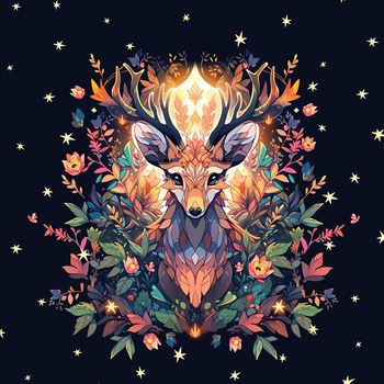 ANIMALS MANDALA wz.2 - panel (60cm x 50cm) Upholstery velour