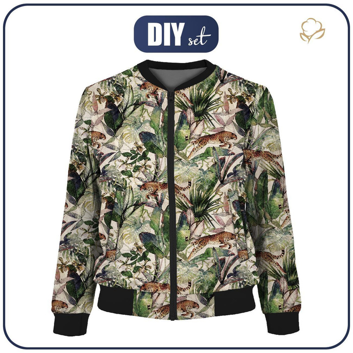 DAMEN BOMBERJACKE (KAMA) - GEPARD / Blätter - Nähset M