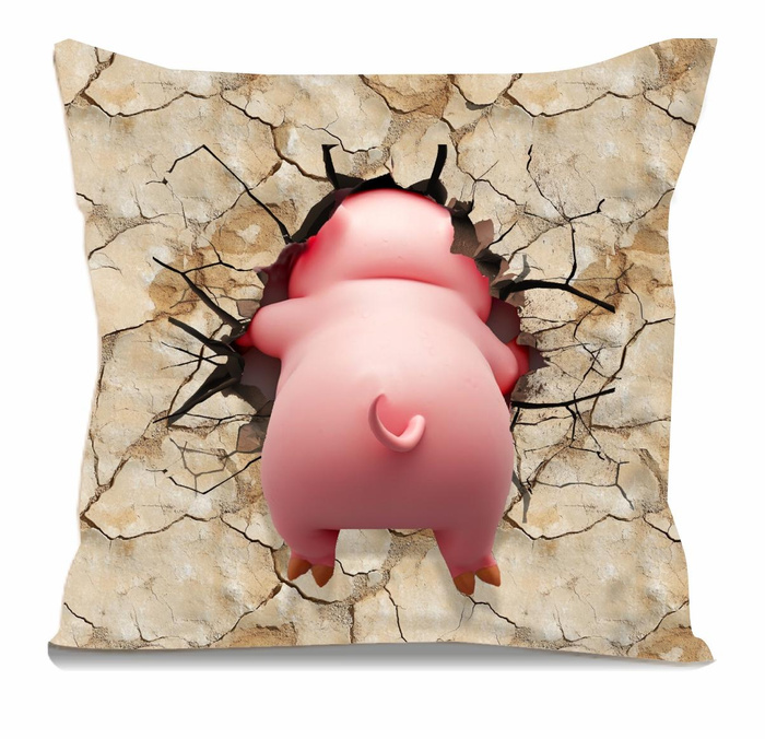 ANIMALS CRACKED wz.5 (piggy2) - panel (60cm x 50cm) teplákovina
