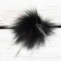 Eco fur pompom 12 cm - melange grey-white