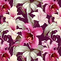 50CM EXOTIC ORCHIDS WZ. 8 - dzianina pętelkowa z elastanem ITY