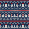 SNOWMEN WITH CHRISTMAS TREES - looped knit fabric with elastane ITY