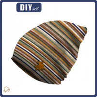 Czapka "Smerfetka" - RETRO EARTH STRIPES / Rozmiar do wyboru