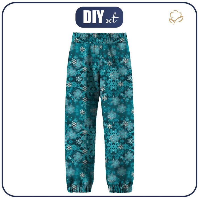 SOFTSHELL-HOSE (YETI) - TÜRKISE SCHNEEFLOCKEN (PINGUINE) (134/140)