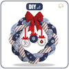 CHRISTMAS WREATH - SNOWFLAKES / STRIPES - sewing set