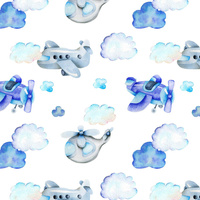 AIR TRAVEL (COLORFUL TRANSPORT) - Cotton muslin