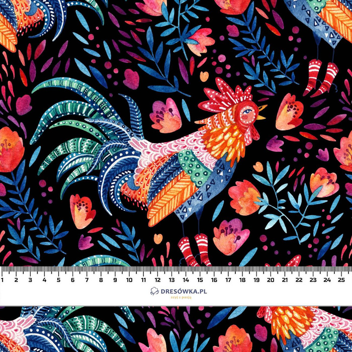 KOHOUTY / černý- single jersey s elastanem