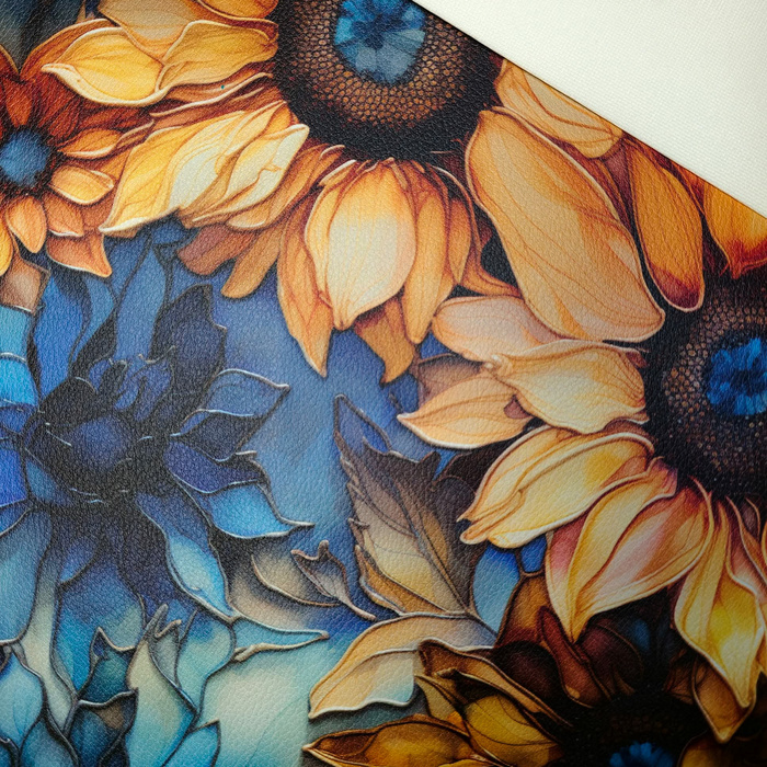 Sunflowers wz. 9 - thick pressed leatherette