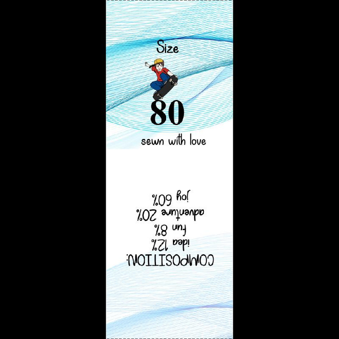 Boyish care tag "SKATER" DE - size 122 - 9 pcs set