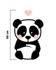 PANDA / PALE PINK size "L" 75x110 cm - white (front) - SINGLE JERSEY PANEL
