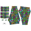 LEGGINSY SPORTOWE - NEONOWE LIŚCIE - XL