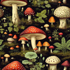 BOTANICAL FOREST wz.5 - Woven Fabric for tablecloths