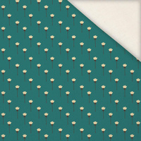 WEIßE BLÜMCHEN / smaragd - Slub Weave