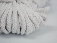 Baumwollkordel - rund, 8mm - WEIß