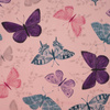 BUTTERFLIES PAT. 5 (PURPLE BUTTERFLIES) / B-05 rose quartz - Single Jersey 
