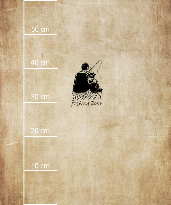 FISHING TIME PAT. 2 -  PANEL (60cm x 50cm) brushed knitwear with elastane ITY
