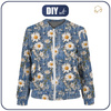 BOMBERKA DAMSKA (KAMA) - DAISIES DENIM IMITATION WZ. 3 - zestaw do uszycia XXL