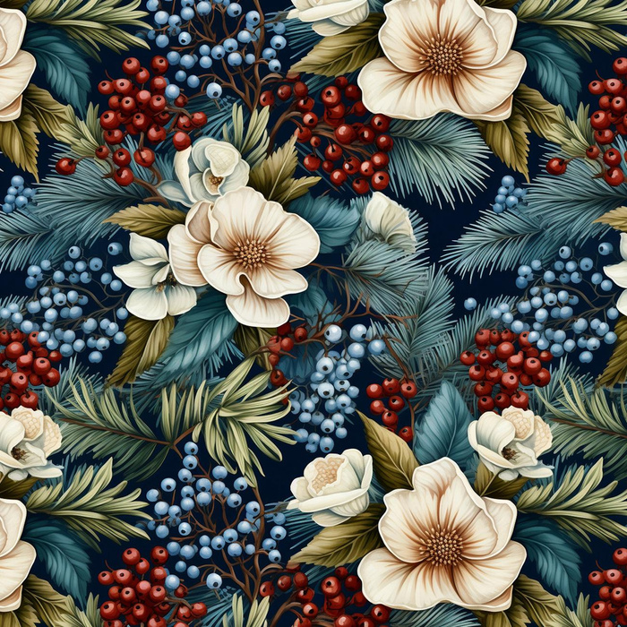 WINTER FLOWERS WZ.13- Upholstery velour