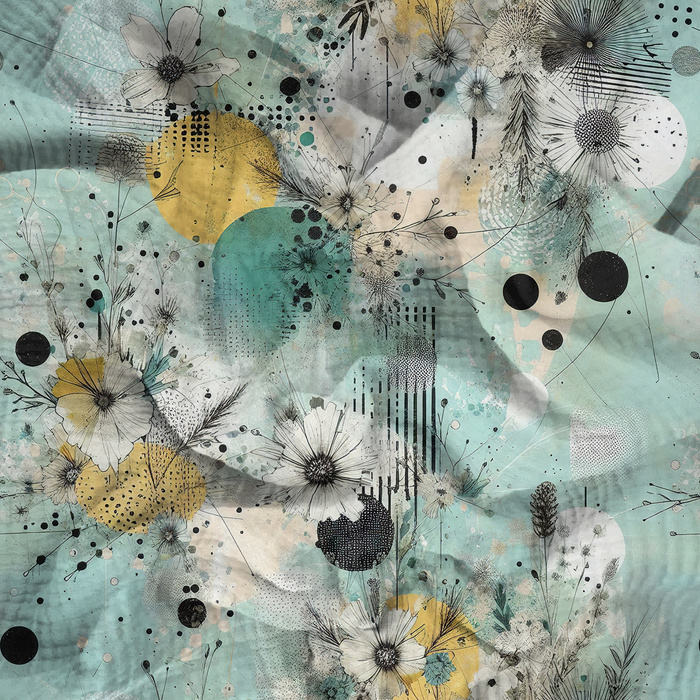 FLORAL REVERIE WZ. 7 - Mušelín bavlněný
