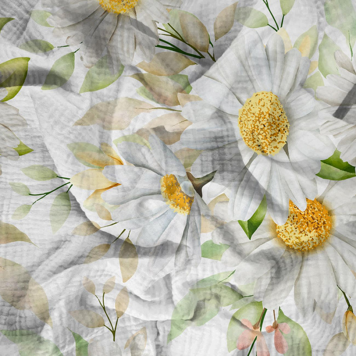 PASTEL DAISIES PAT. 2 - Cotton muslin