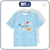 KINDER T-SHIRT(104/110) - SATTELIT (WELTRAUMEXPEDITION) / ACID WASH HELLBLAU - Single Jersey
