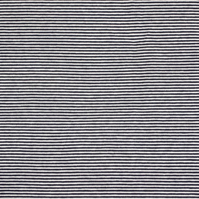 VISCOSE JERSEY - PRUHY TMAVĚ MODRÁ / BÍLÁ 0,2 cm x 0,2 cm