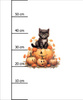 HALLOWEEN CAT  - panel (60cm x 50cm) Cotton woven fabric
