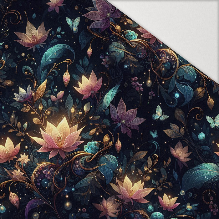 Butterfly & Flowers wz.6 - Hydrophobic brushed knit