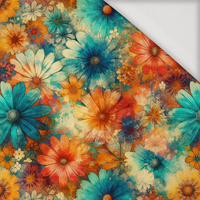 FLOWERS PAPAYA ORANGE WZ. 6 - Jersey wiskozowy