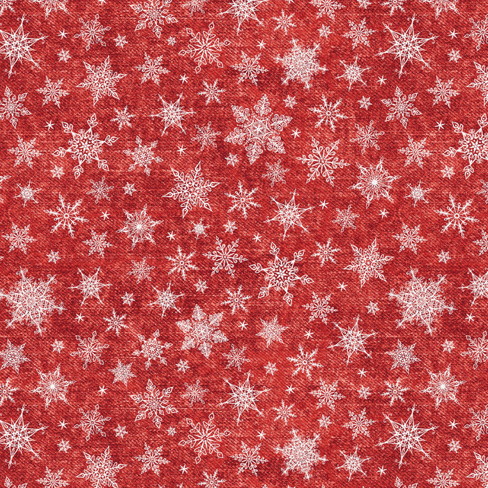 SNOWFLAKES PAT. 2 / ACID WASH RED - looped knit fabric