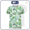 MEN’S T-SHIRT - PALM LEAVES pat. 4 / white - single jersey M