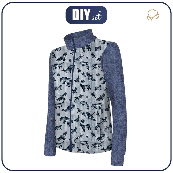 "MAX" CHILDREN'S TRAINING JACKET - ANIMALS MIX (GALACTIC ANIMALS) / grey - Functional fabric (98/104)