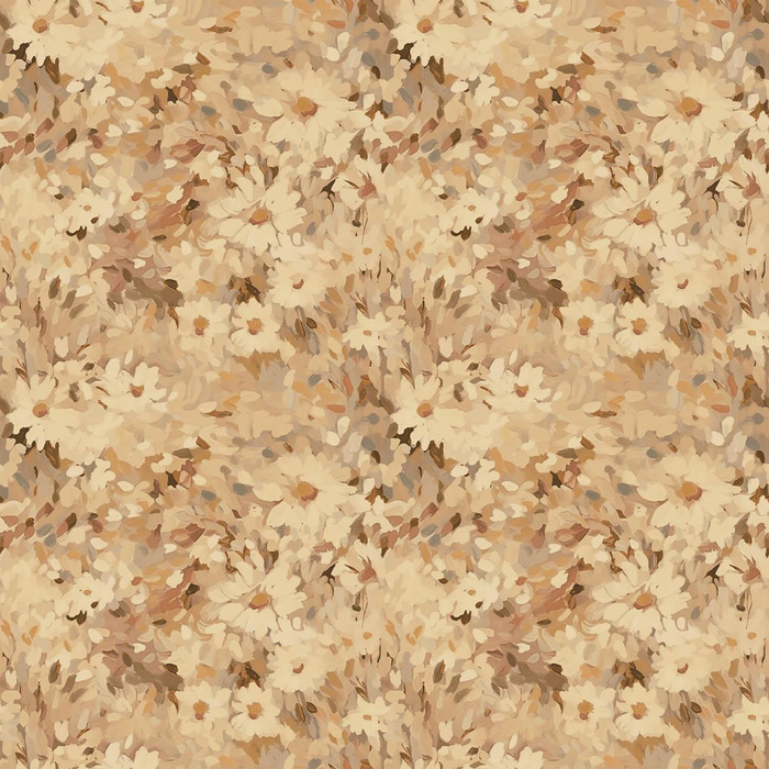 BEIGE / FLOWERS - tkanina bawełniana