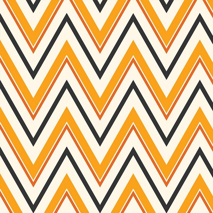HALLOWEEN ZICKZACK GROß / kürbis - Baumwoll Webware