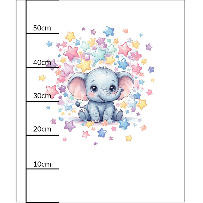 CUTE ELEPHANT - panel (60cm x 50cm) tkanina bawełniana