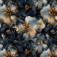 FLOWERS wz.58 - looped knit fabric with elastane ITY