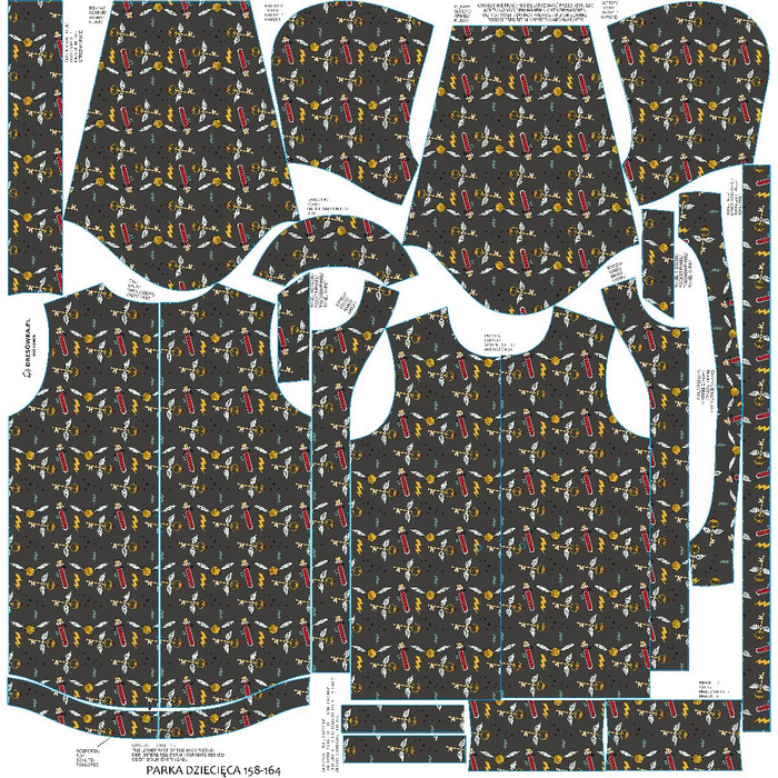 KIDS PARKA (ARIEL) - MAGIC MIX PAT. 5 (MAGIC SCHOOL) / graphite - softshell (146/152)