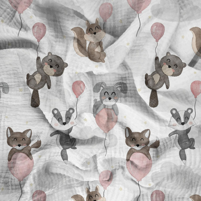 TIERCHEN IN DEN WOLKEN M. 1 - Baumwoll Musselin