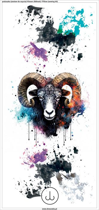 POLŠTÁŘ 45x45 - ARIES - Potahový velur - Sada šití