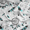 DREAM CATCHERS / aqua - Cotton muslin