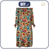 DRESS "CARMEN" - FLOWERS pat.38 - crepe XXL